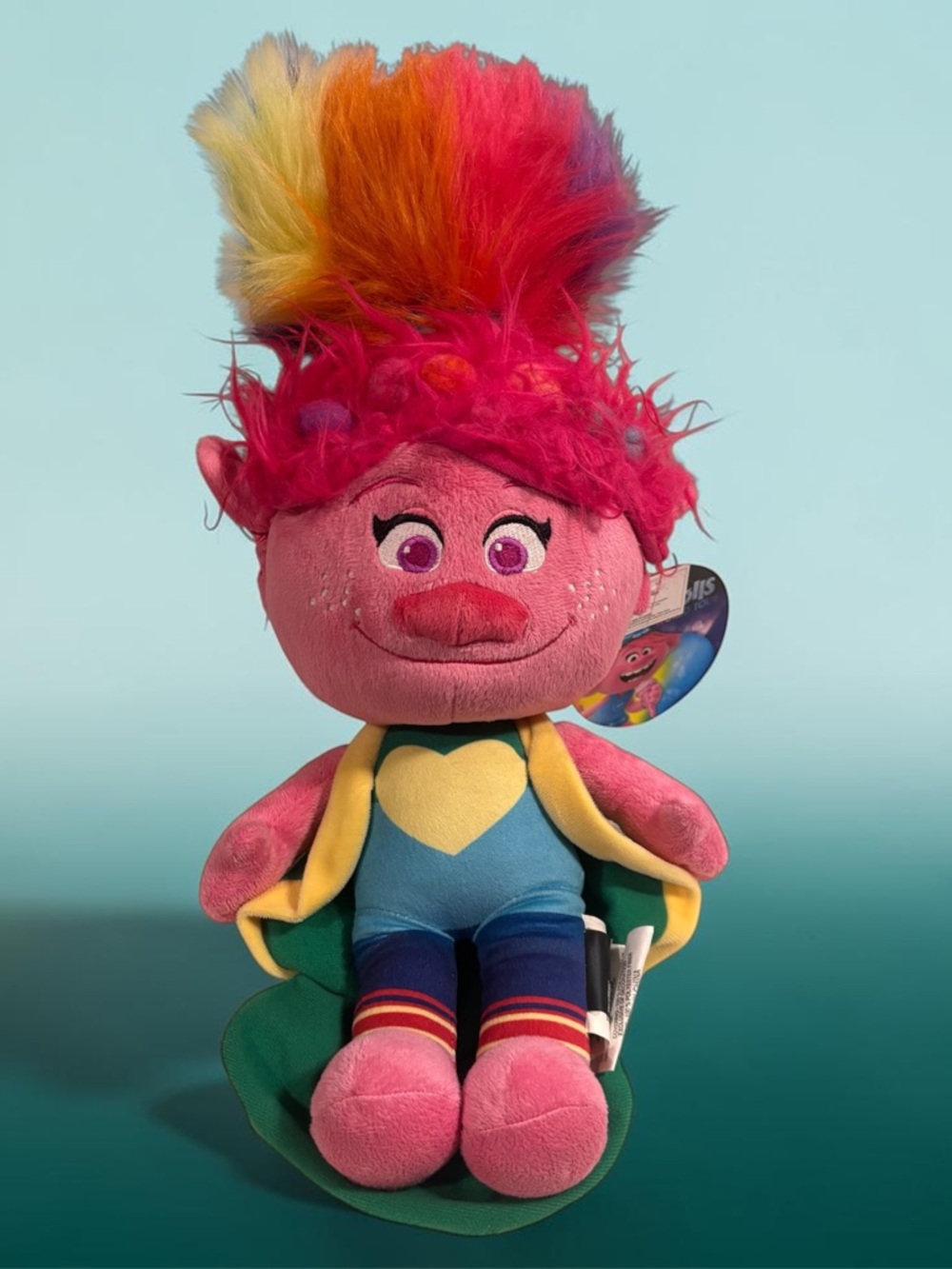 Trolls World Tour Polly Pillow Doll Pink With Rainbow Hair 21 inches